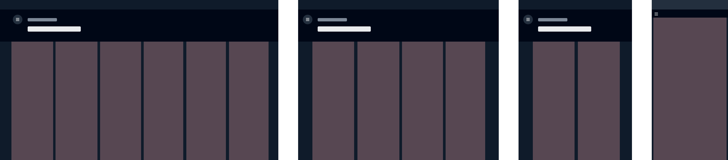 Image showing a four column grid on desktop and a one column grid on smaller screen sizes