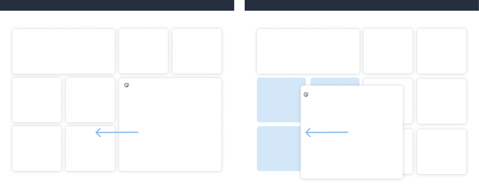 Image showing the background grid affordance when moving a dashboard item