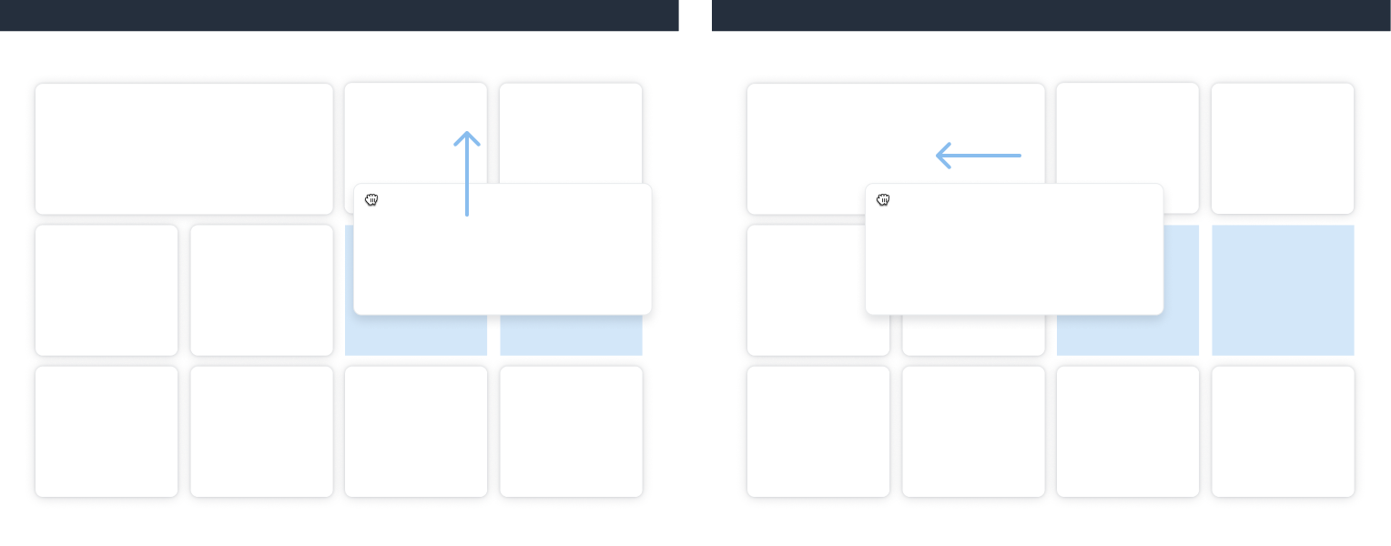 Image showing horizontal and vertical drag and drop of dashboard items.