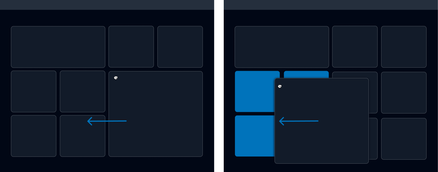 Image showing the background grid affordance when moving a dashboard item