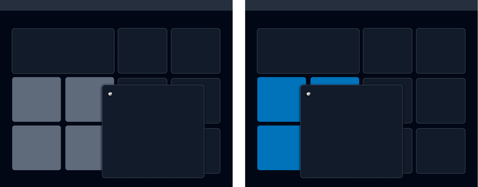 Image showing the background affordance for moving a board item