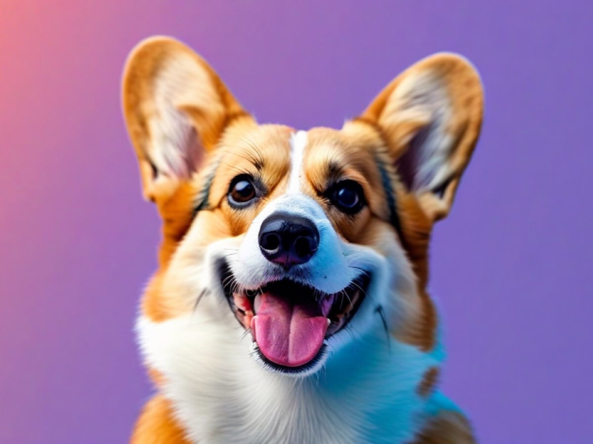 A portrait of a happy corgi dog
